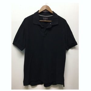 Brown Black | Black Polo Shirt W/ extra Button •